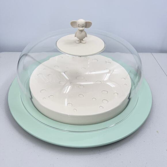 Vintage 1995 Alessi MG30 Cheese Plate & Dome by Michael Graves - Picture 1 of 12